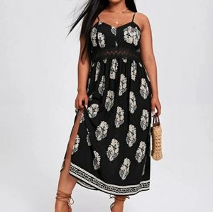 SHEIN Lace Floral Print Cami Dress